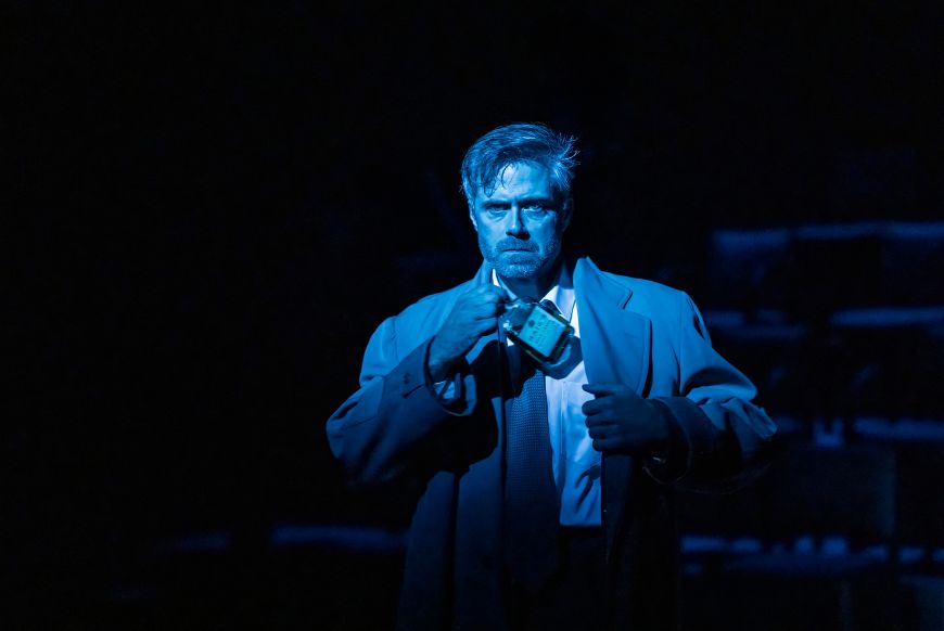 Rory Keenan (as Alec Leamas) in CFT’s The Spy Who Came In From The Cold